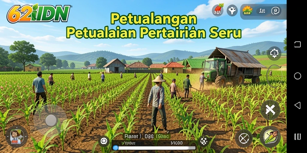 Tampilan gameplay seru dalam dunia pertanian yang indah.