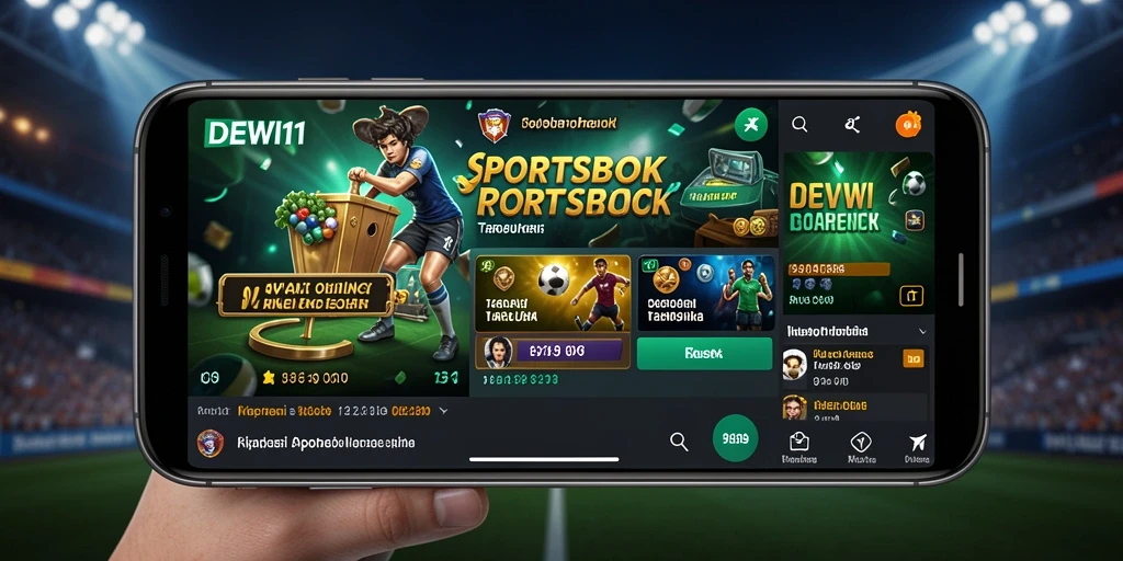 Tampilan menarik dari gameplay taruhan olahraga di DEWI11.