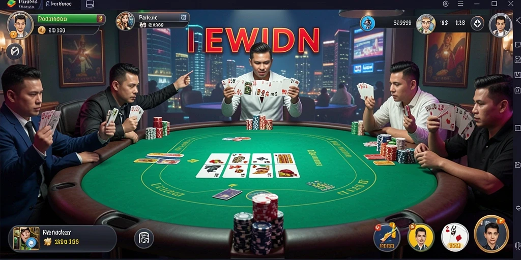 Tampilan gameplay Poker yang seru dan menegangkan.